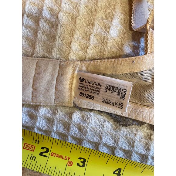 Wacoal Sheer Floral Lace Affair Underwire Champagne & Gray Bra 38DD 851256 - Picture 9 of 12